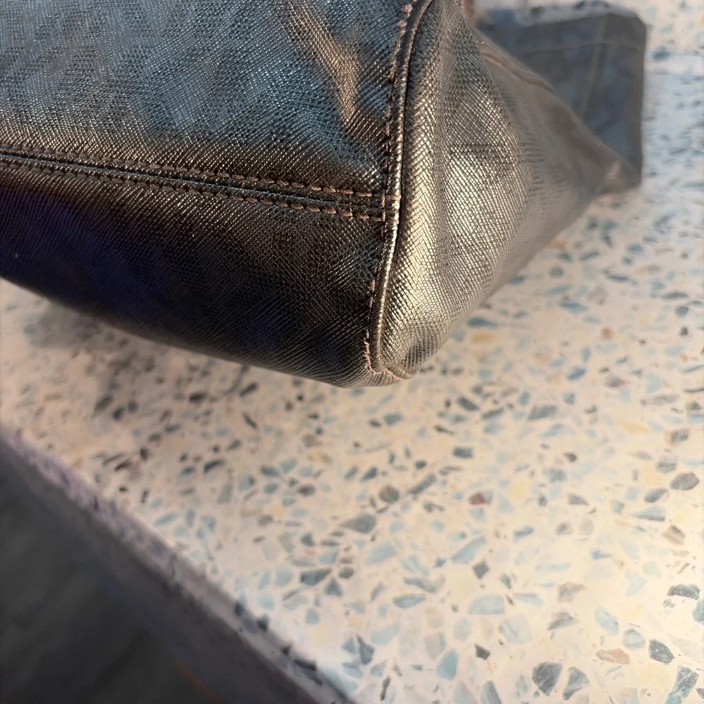 Michael Kors Jet Set Tote Black MK Logo Shoulder Bag Large - Picture 8 of 10